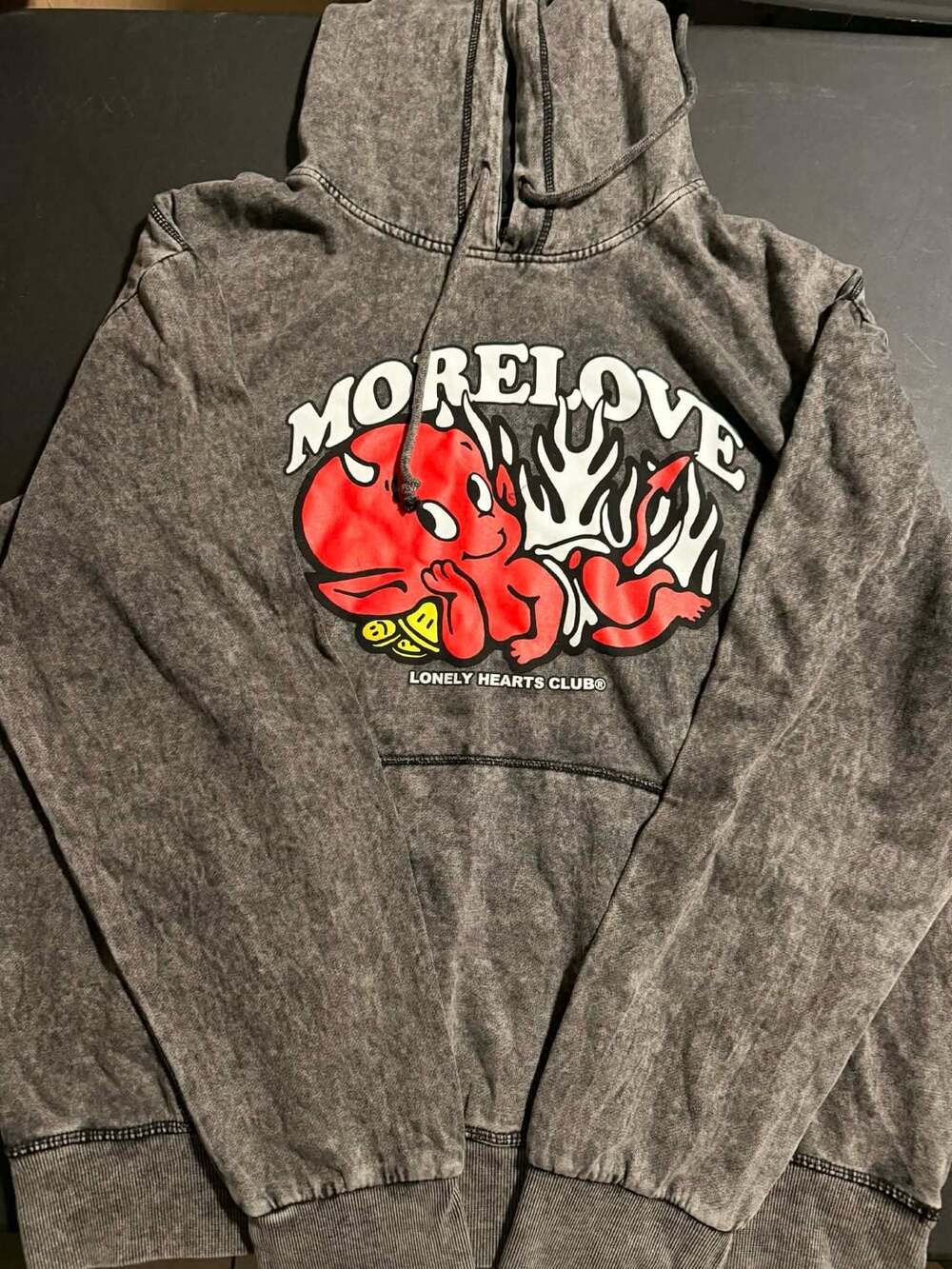 Lonely Hearts Club More Love Hot Stuff Devil Graphic Mineral Wash Hoodie